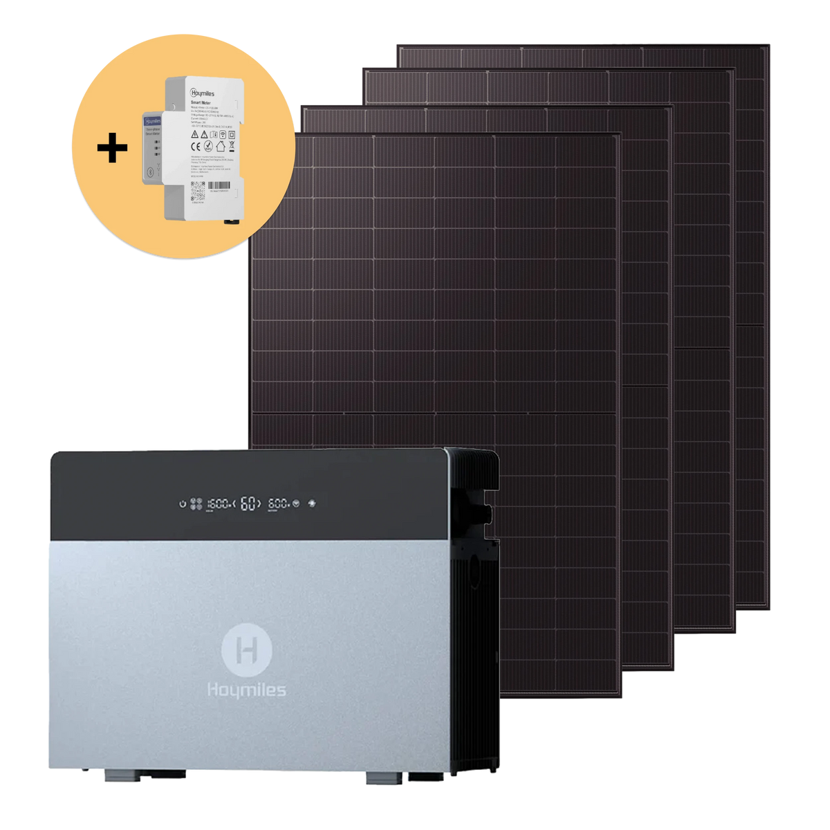 Balkonkraftwerk 2000W mit Speicher Hoymiles HiBattery 4020 X inkl. Smart Meter