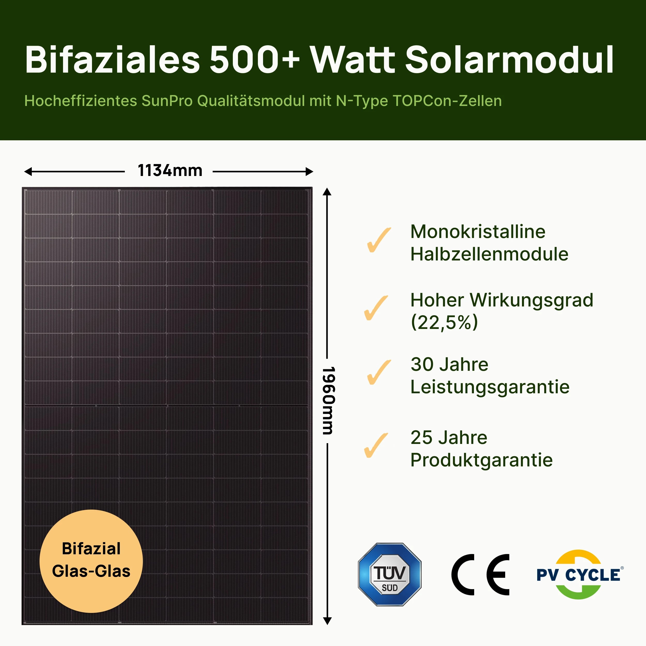 Balkonkraftwerk 1000W ohne Speicher – Set