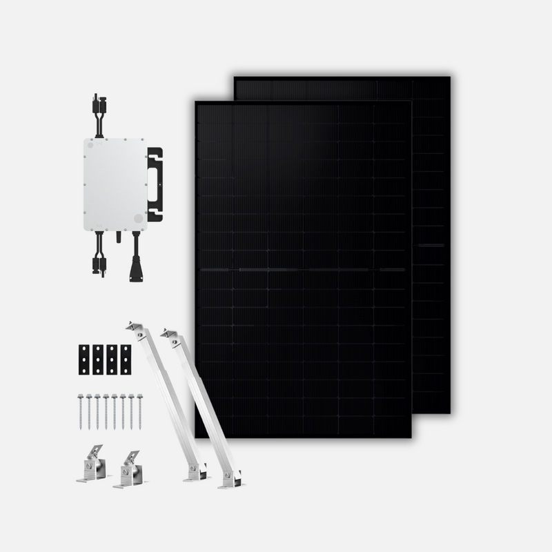 880W / 800W Balkonkraftwerk Bifazial mit Flachdachhalterung