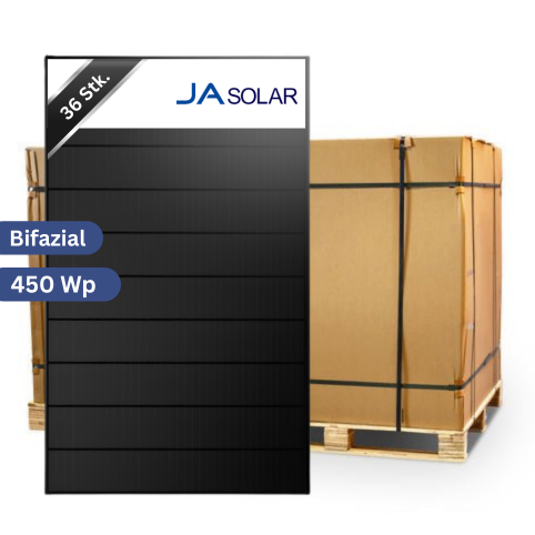 Ja Solar 450W Bifazial Glas-Glas Full Black JAM54D41-LB - Palette