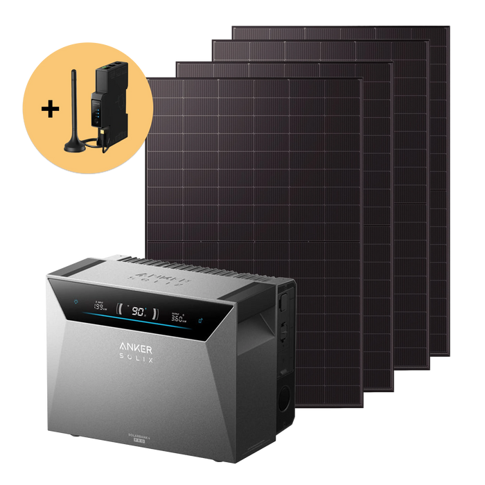 Balkonkraftwerk 2000W mit Speicher Anker SOLIX 4 Pro – Set