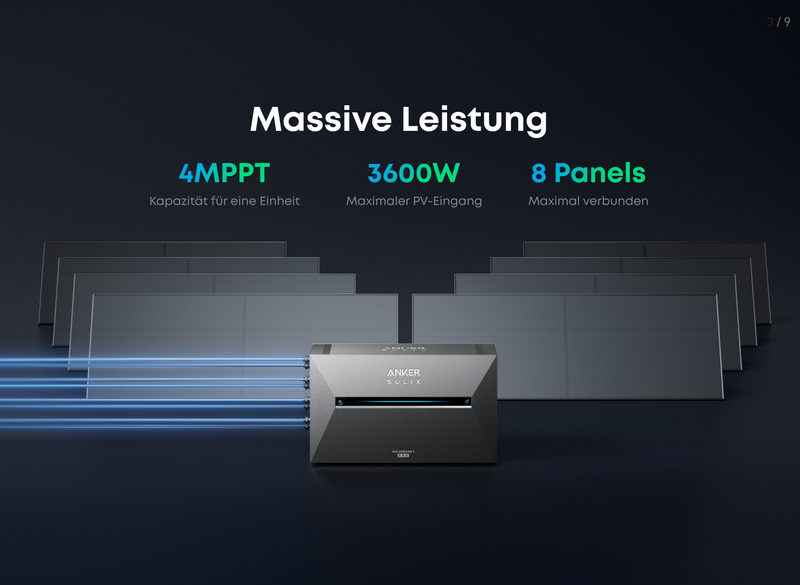 Anker Solix 3 Solarbank Pro E2700 Balkonkraftwerk-Speicher KI-optimiert IP65