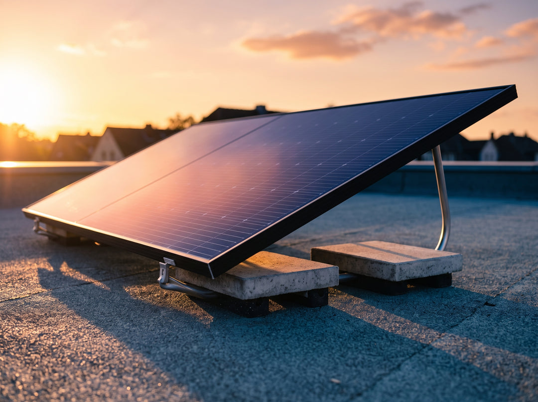 Aluminium-Flachdachhalterung für Balkonkraftwerke mit aufgeständertem Solarmodul