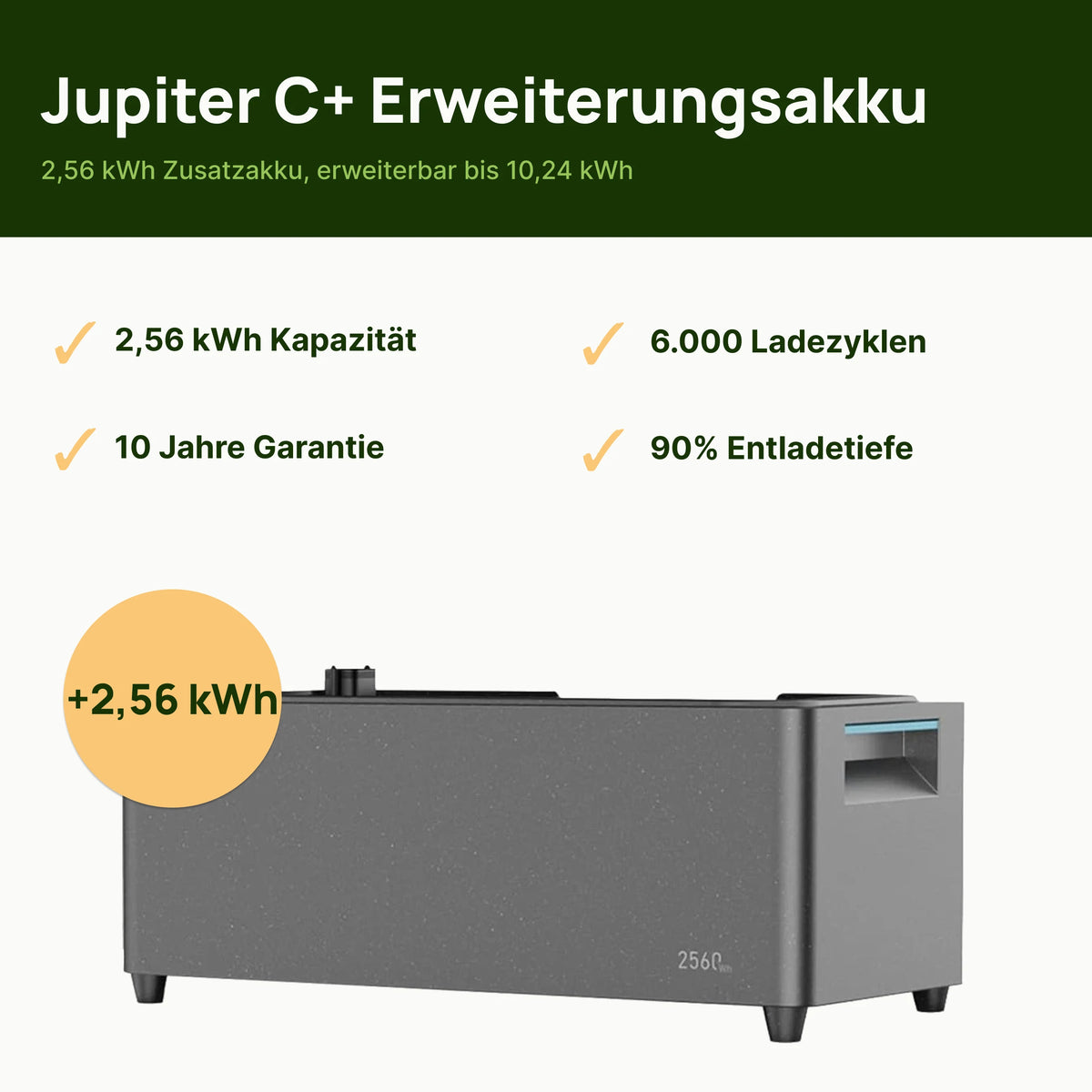 Marstek Jupiter C+ Erweiterungsakku mit 2,56 kWh, erweiterbar bis 10,24 kWh