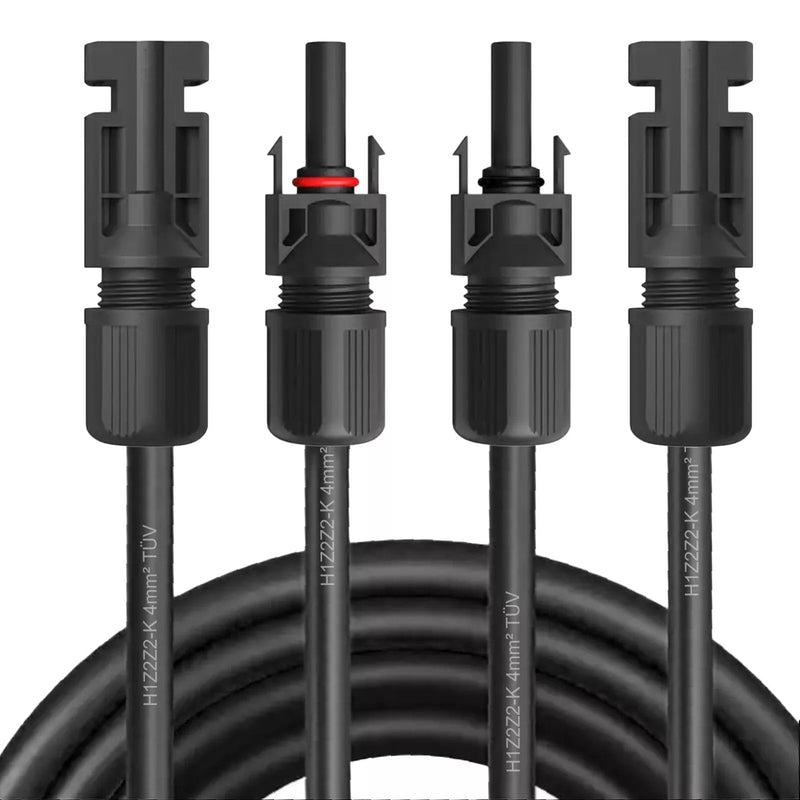 Verlängerungskabel 1-50m Solarkabel Paar 4mm² MC4 für Solarmodule schwarz